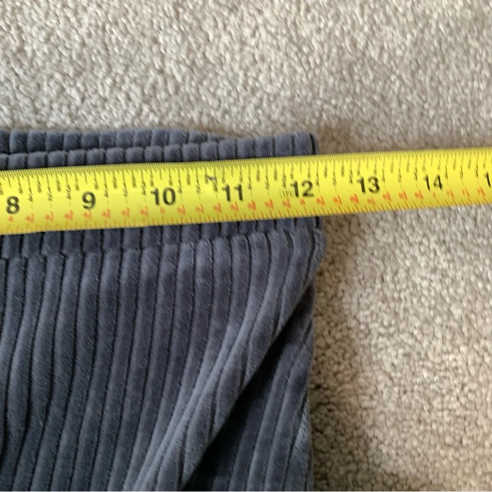 Aerie Gray Groove-on Ribbed Velour High Waisted Flare Pull On Pants Size XS